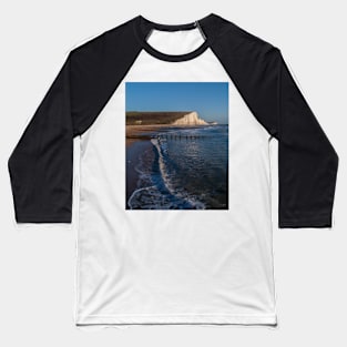 The Seven Sisters from the beach, East Sussex (2) Baseball T-Shirt